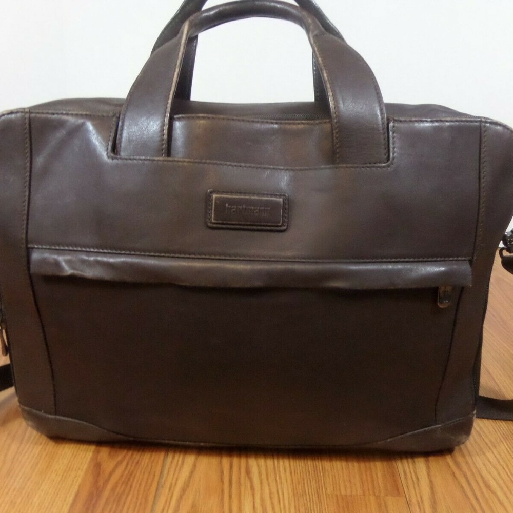 Hartmann Leather Vintage Messenger Carry On Bag